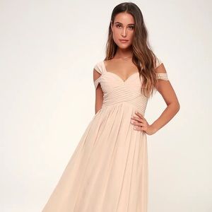 Lulu’s make me move blush pink maxi dress XL